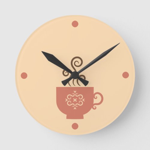 Coffee TimeTea Time Retro Round Clock