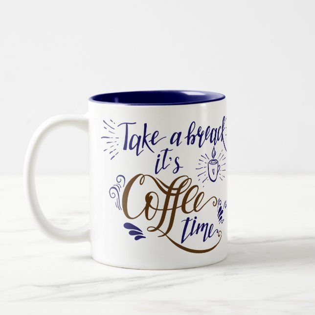 Coffee Time Two-Tone Coffee Mug (Left)