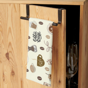 Coffee time vintage kitchen towel 