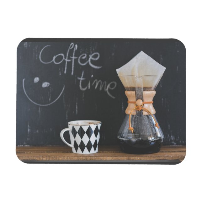 Coffee Time with Cup and Coffee Pot Magnet (Horizontal)