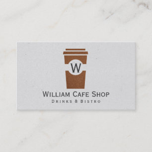 Coffee   to go (brown texture) business card
