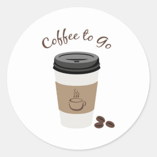 Coffee To Go Classic Round Sticker