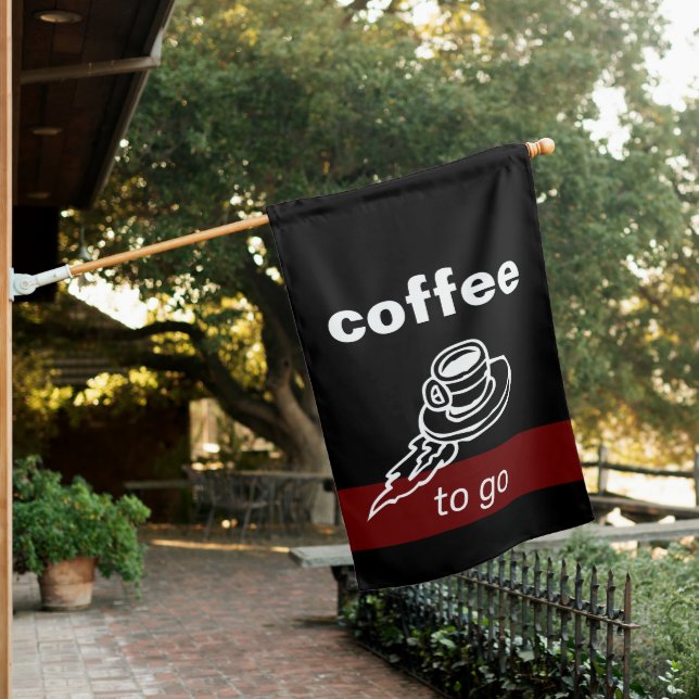 Coffee to Go Open Sign Flag (In SItu)