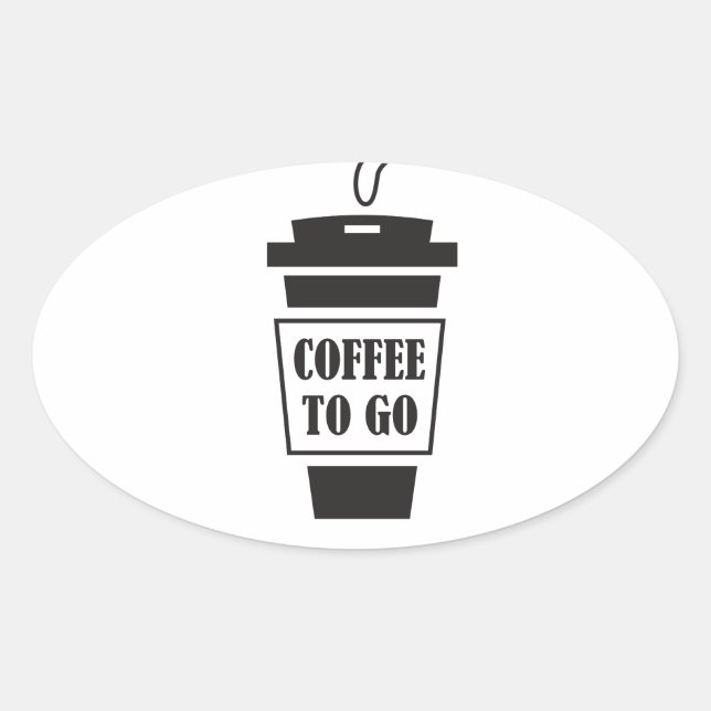 coffee to go oval sticker (Front)