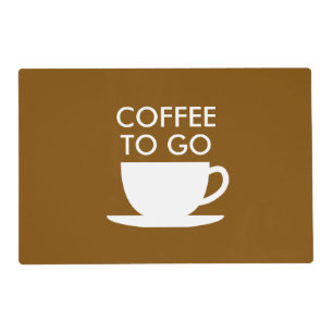 Coffee to go store logo placemats for café and bar