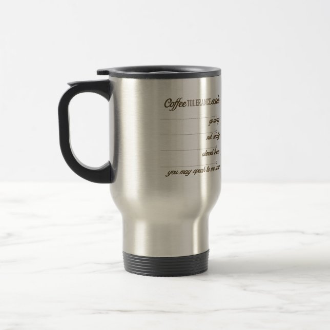 Coffee Tolerance Scale Travel Mug (Left)