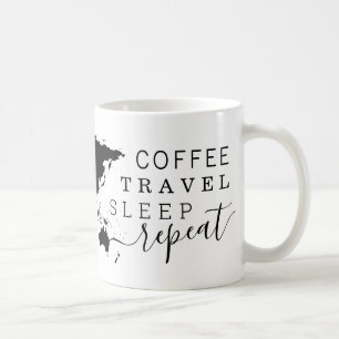 Coffee Travel Sleep Repeat Frequent Traveler Mug