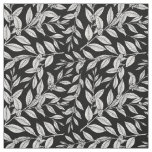 Coffee Tree Leaves White Pattern Fabric