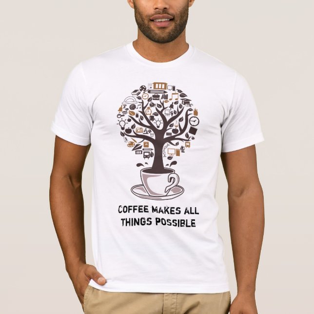 Coffee, Tree of Life, Caffeine T-Shirt (Front)