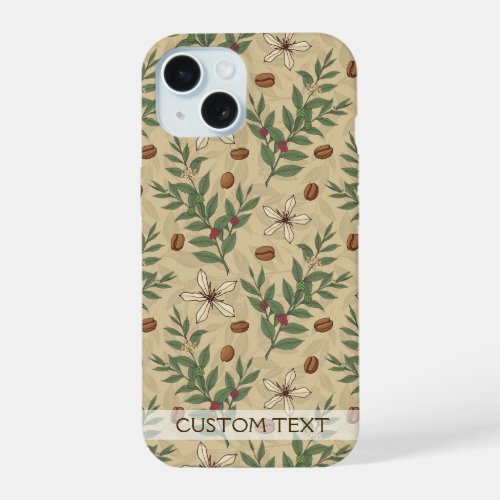 Coffee Tree Pattern iPhone 15 Case