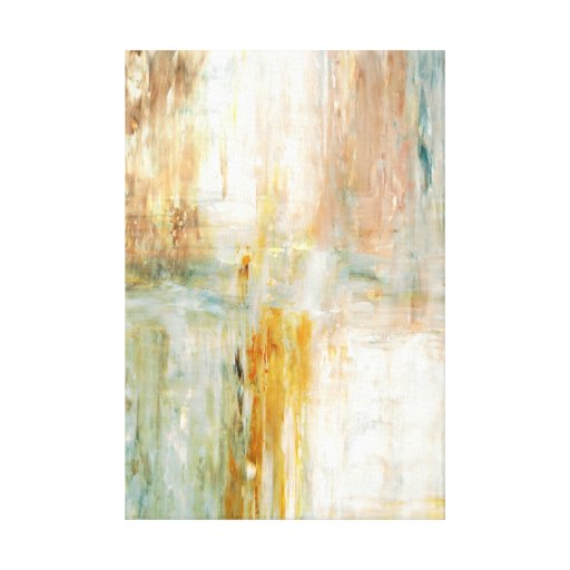 'Coffee' Turquoise and Brown Abstract Art Painting Canvas Print | Zazzle