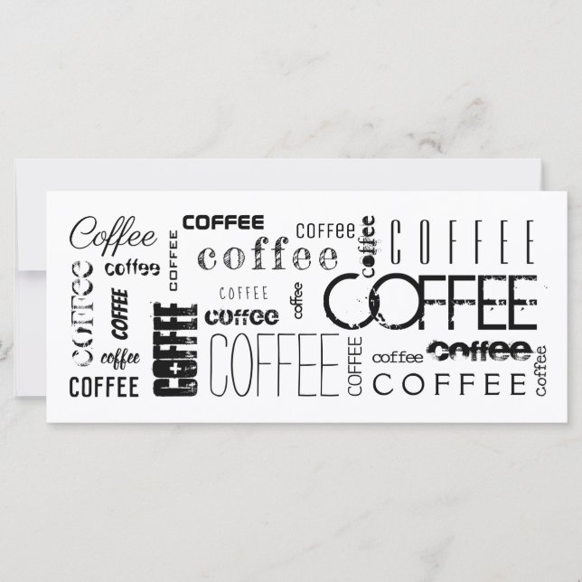 Coffee Typography Greeting Card (Front)