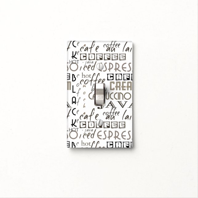 Coffee Typography Light Switch Cover (In Situ)