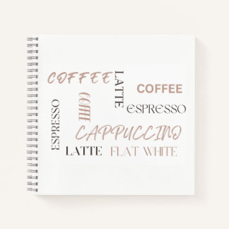 Coffee Typography Modern Café Style Coffee Lover  Notebook