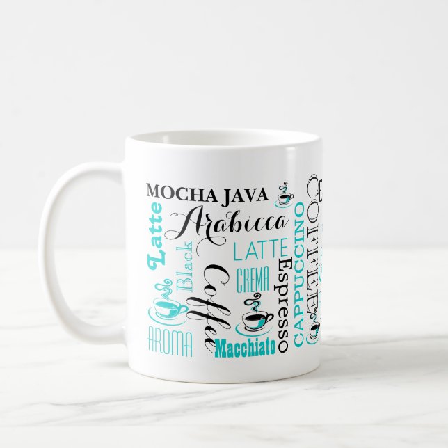 Coffee typography modern coffee mug (Left)