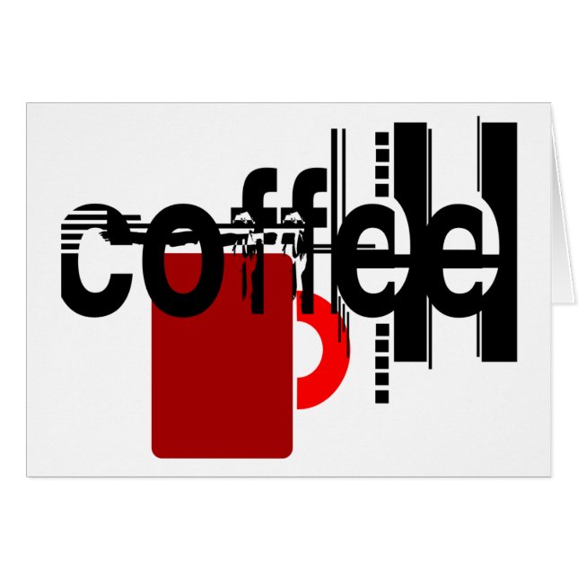Coffee Typography w/ Minimalist Mug Art Card (Front Horizontal)