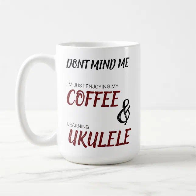 Coffee & Ukulele Uke Chord Chart Dark Red/Black Coffee Mug Zazzle
