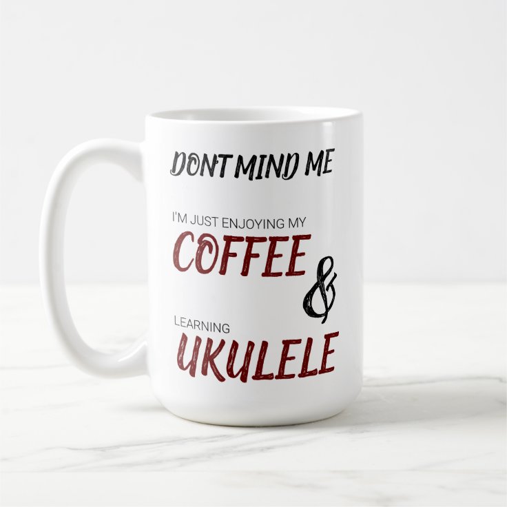 Coffee & Ukulele Uke Chord Chart Dark Red/Black Coffee Mug Zazzle