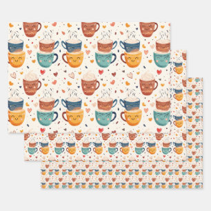 Coffee Valentine's Day Romantic Roasts Wrapping Paper Sheets