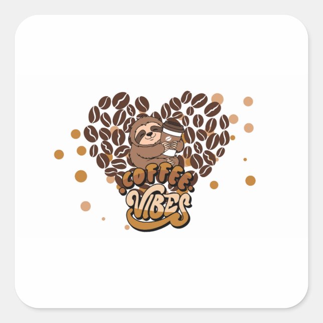 coffee vibes design square sticker (Front)