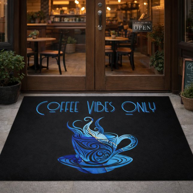 Coffee Vibes Only Retro Cafe Aesthetic Doormat (Creator Uploaded)