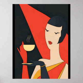 Coffee Vintage Lady Posters