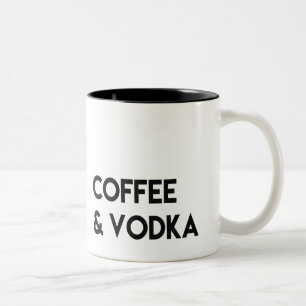 Coffee & Vodka mug, Funny Gift, by LemonMilk Two-Tone Coffee Mug