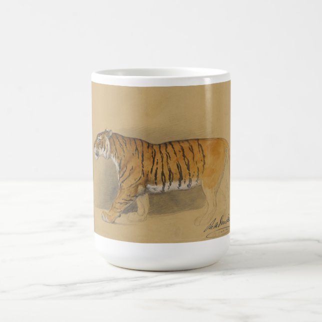 Coffee "Walking tiger" by Raden Saleh® Coffee Mug (Center)