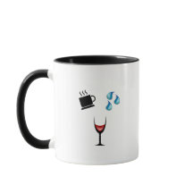 "Coffee Water Wine Repeat" Mug