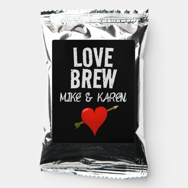 COFFEE WEDDING FAVORS LOVE BREW COFFEE DRINK MIX (Front)