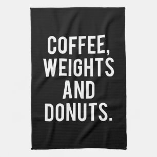 Coffee, Weights and Donuts - Funny Novelty Gym Towel