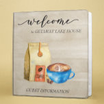 Coffee Welcome Vacation Rental Guest Information  3 Ring Binder<br><div class="desc">This design may be personalized in the area provided by changing the photo and/or text. Or it can be customized by clicking Personalize this Template and then choosing the click to customize further option and delete or change the color of the background, add text, change the text color or style,...</div>