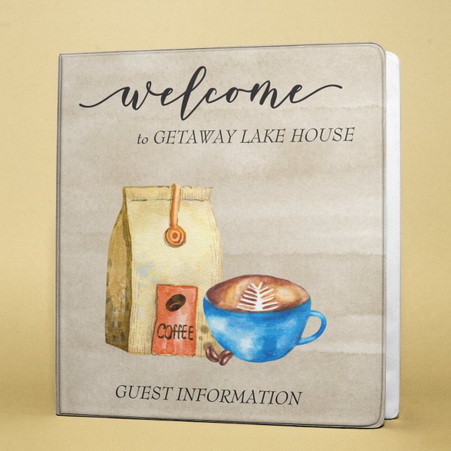 Coffee Welcome Vacation Rental Guest Information  3 Ring Binder (Creator Uploaded)