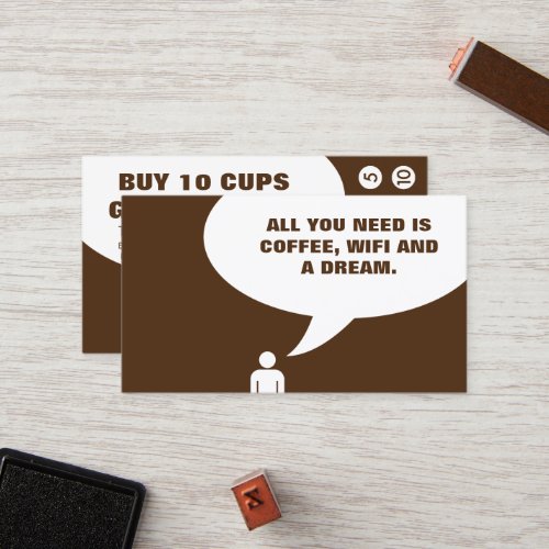 coffee wifi and a dream punch card