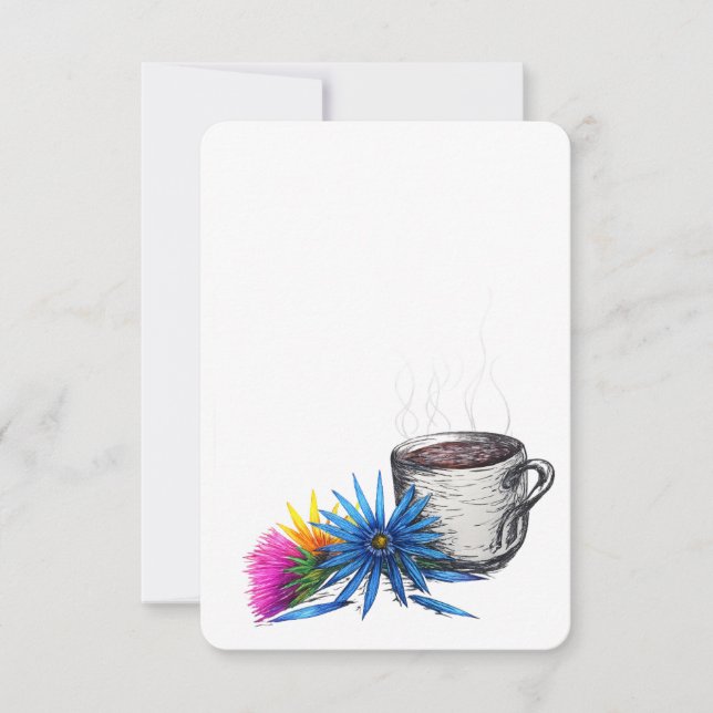 Coffee & Wildflowers Note Card (Front)
