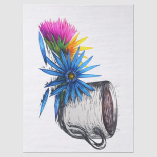 Coffee & Wildflowers Tissue Paper