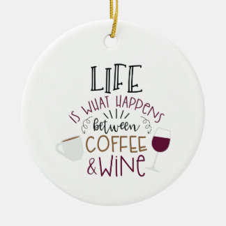 Coffee & Wine Ceramic Ornament