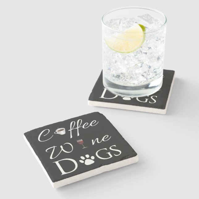 Coffee Wine Dogs Coaster (Side)