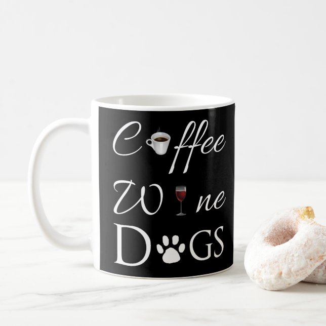 Coffee Wine Dogs Coffee Mug (With Donut)