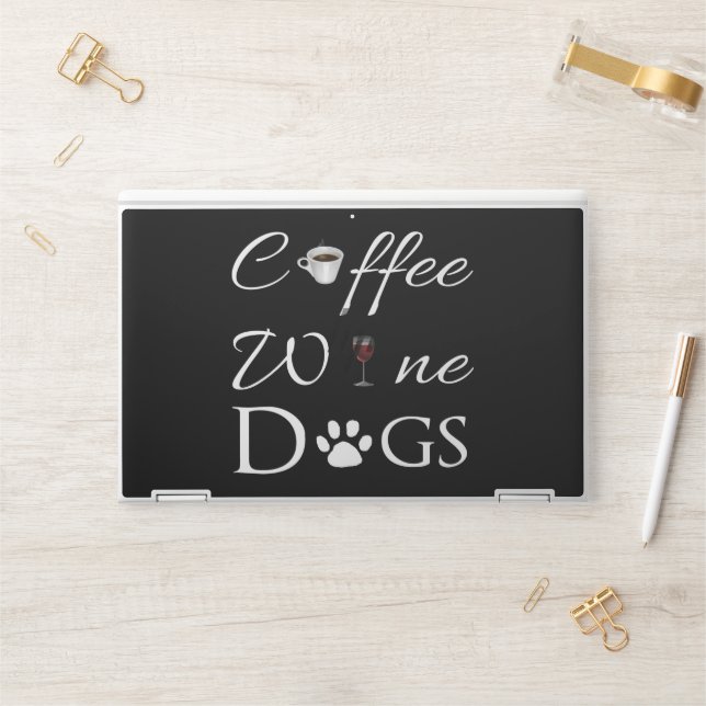 Coffee Wine Dogs HP Laptop Skin (Desk)