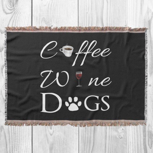 Coffee Wine Dogs Throw Blanket