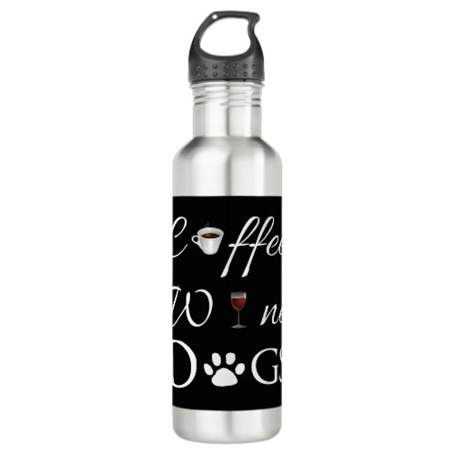 Coffee Wine Dogs Water Bottle
