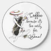 Coffee & Wine Lover Lady Wireless Charger (Front)