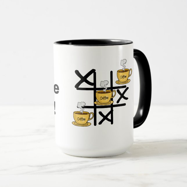 Coffee Wins Tic Tac Toe Mug (Front Right)