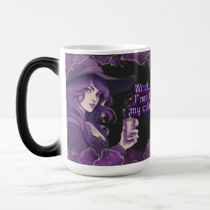 Coffee Witch on Black Color Morph Mug