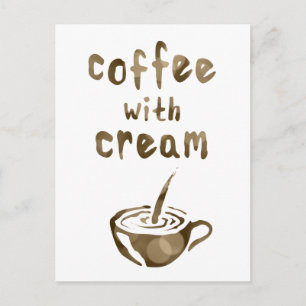 coffee with cream bokeh postcard