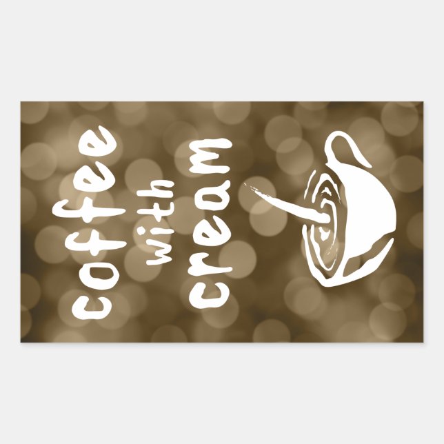 coffee with cream bokeh rectangular sticker (Front)