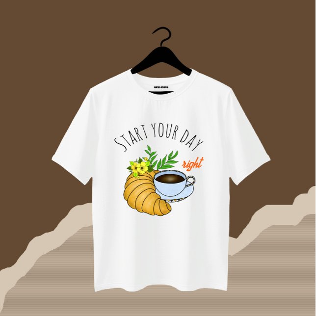 Coffee with croissant  T-Shirt (Creator Uploaded)