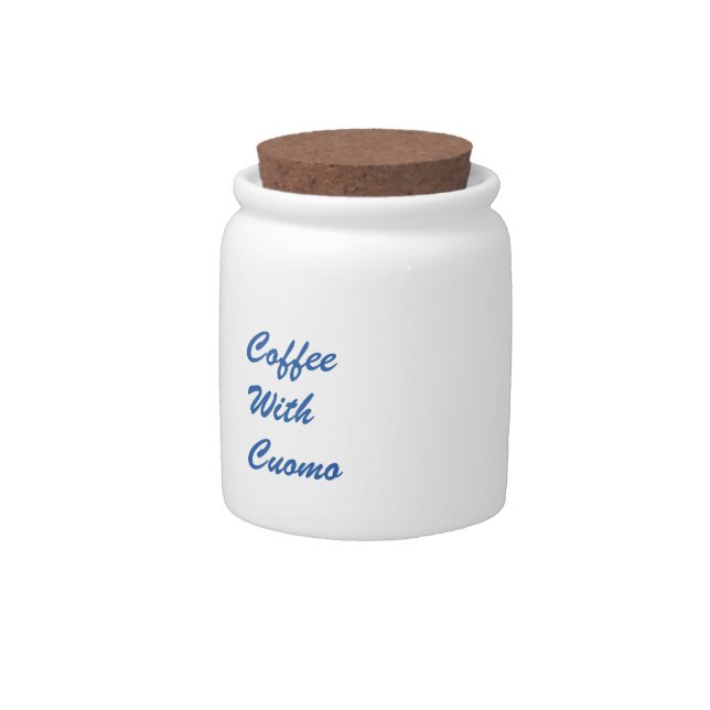 Coffee With Cuomo Candy Jar (Front)