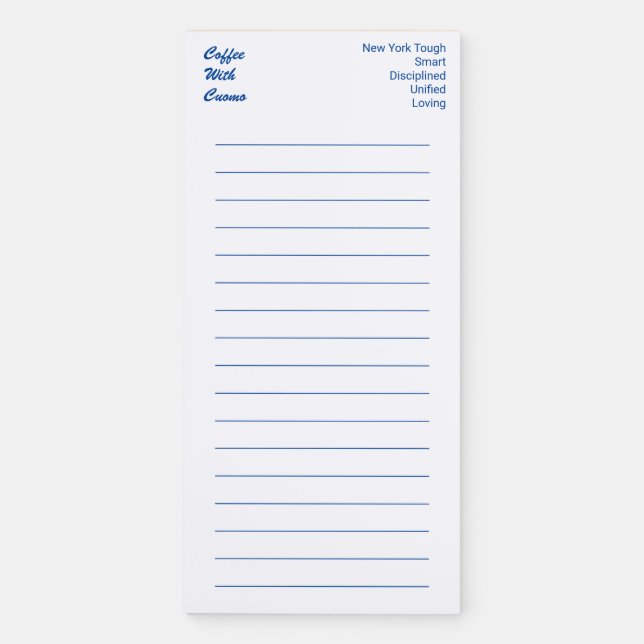 Coffee With Cuomo New York Tough Notepad (Front)